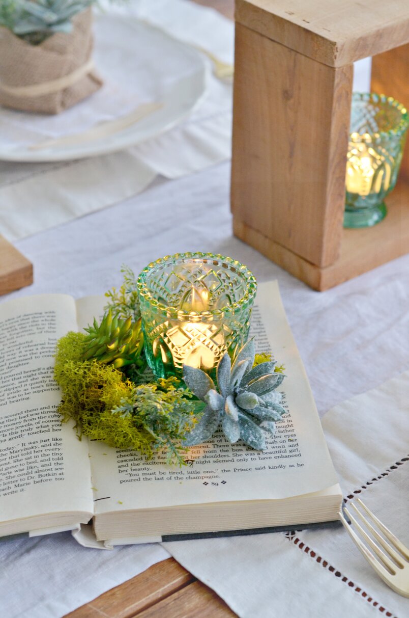 book candle holder