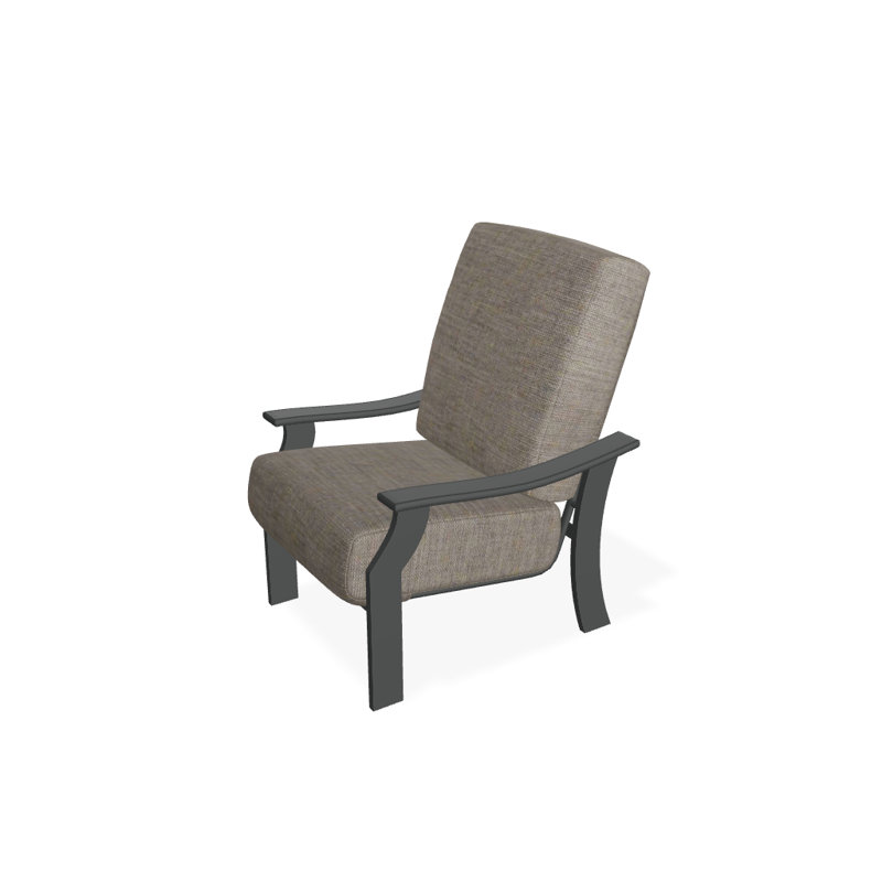St. Catherine Outdoor Lounge Chair, Cast Ash Sunbrella® Plainweave, Textured Graphite