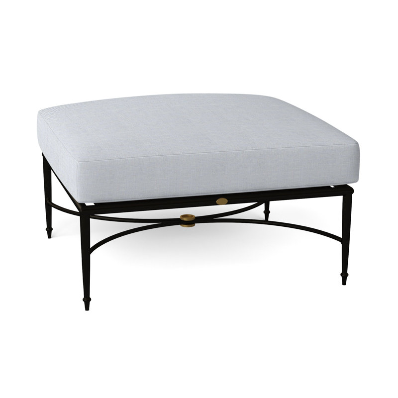 Repose-pieds en aluminium Roma, Pas de soudure, Lin chambray