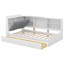 Lit plateforme en bois avec tête de lit, tablettes et 2 tiroirs, cadre de lit-1762034478