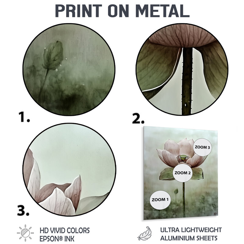 Vintage Bloom Of Peony II - Floral Metal Decor, Peony Metal Print, 20" H x 12" W