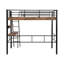 Lit mezzanine double en métal avec bureau et rangement intégrés - noir, conception stable et taille noire