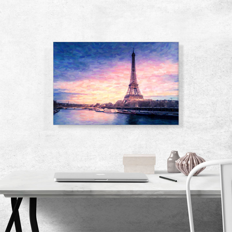 Paris Paris Tour Eiffel - impression sur toile tendue, H 18 po x l 26 po x P 1,5 po
