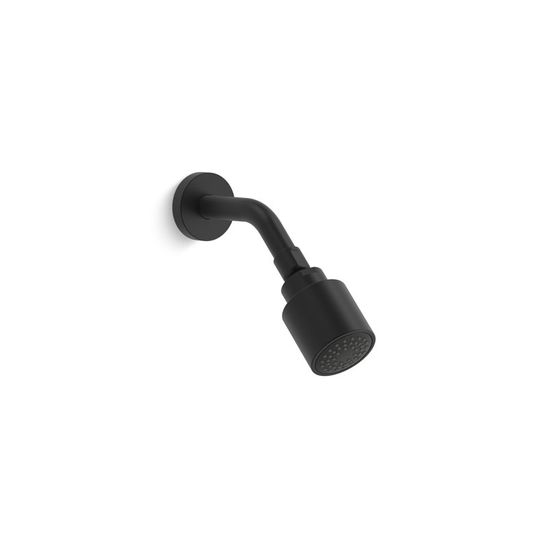One Showerhead with Arm, Matte Black