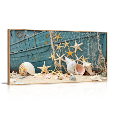 «Nautical Beach», reproduction d'art sur toile encadrée de 1 48 po x 24 po
