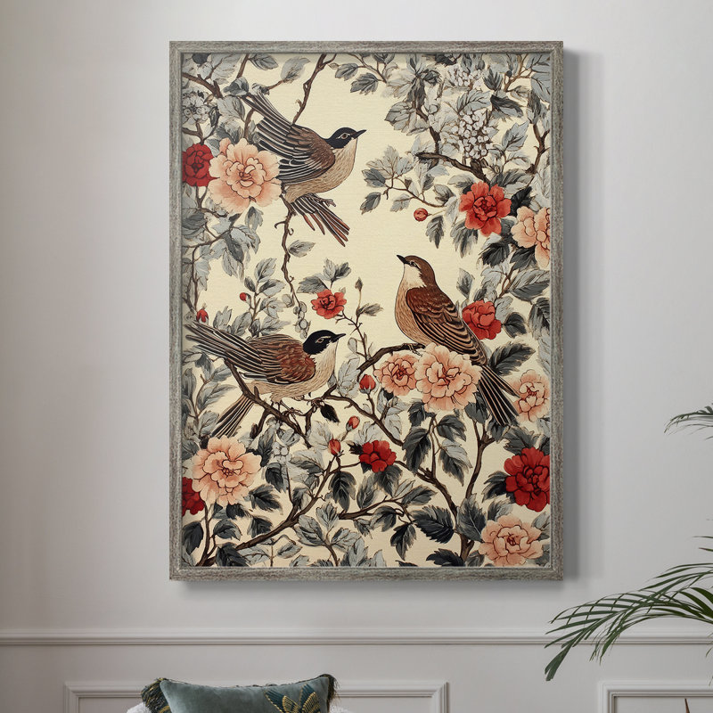 Imprimé encadré en bois massif de la série Cxxviii de William Morris, H 11 po x l 9 po