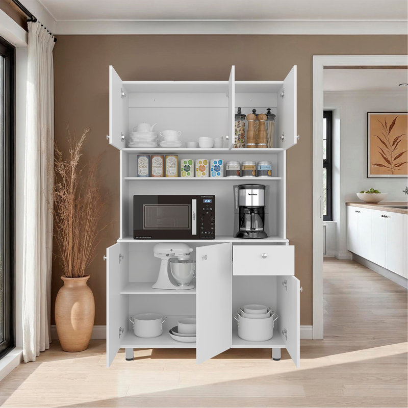 White 6-door Kitchen Storage Cabinet
