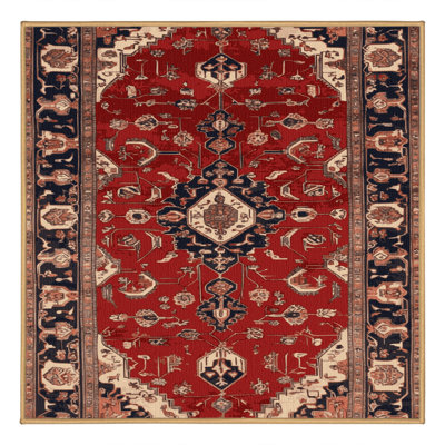 Machine Washable Persian Brown Area Rug