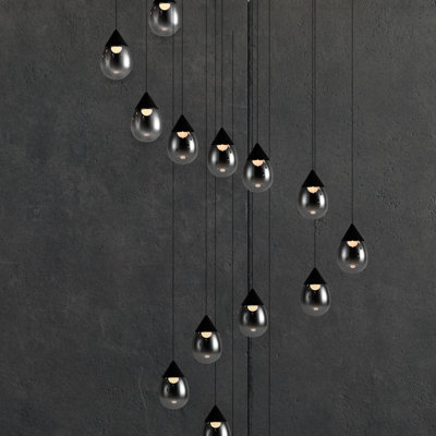 Luminaire suspendu en forme de globe à 15 lumières Alheidis