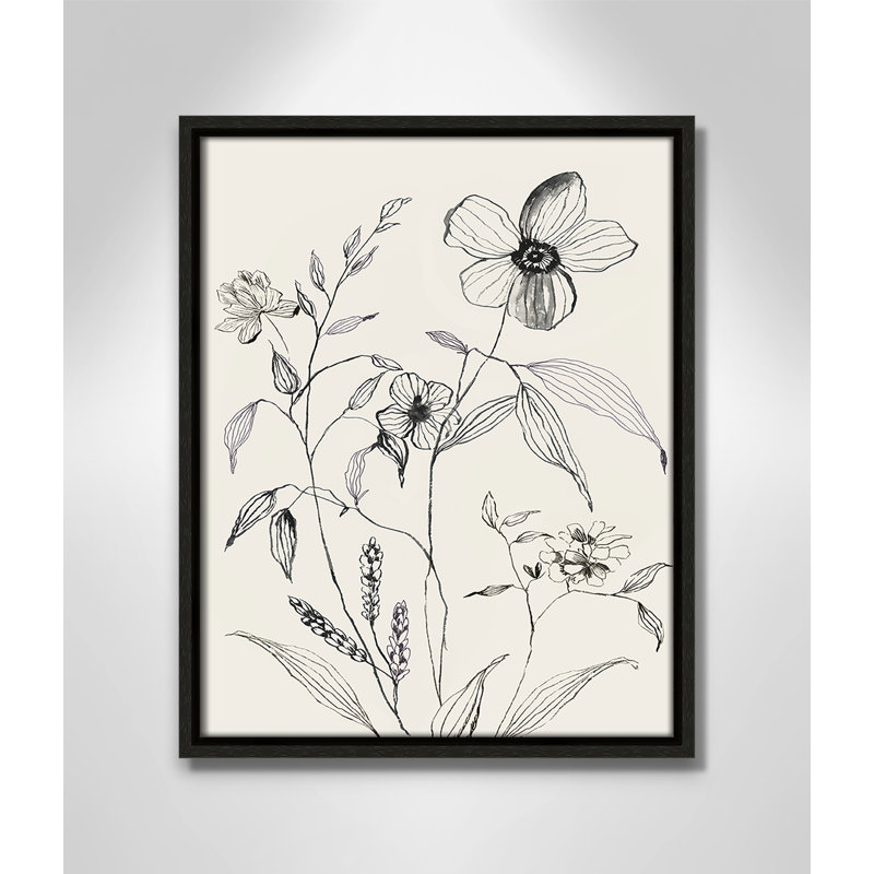 «Petal Harmony I Print» par Asia Jensen, Toile encadrée flottante espresso, Non, H 15,5 po x l 12,5 po x P 2 po