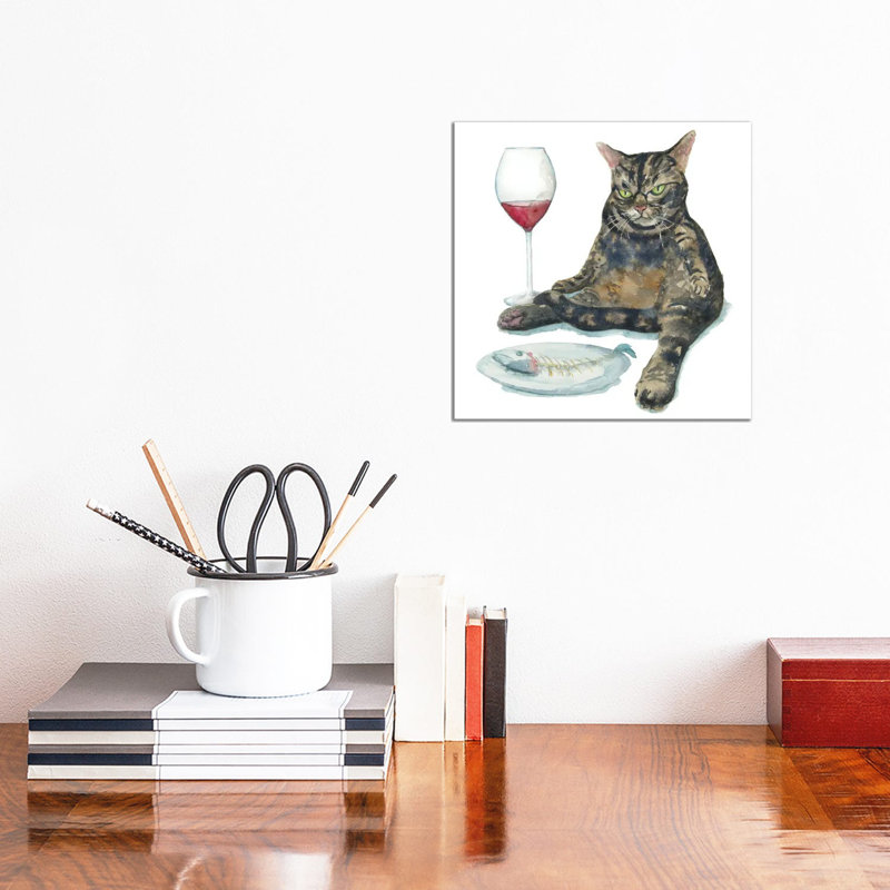 Grumpy Tabby Cat by Alexey Dmitrievich Shmyrov - Wrapped Canvas Print, 30.48 cm H x 30.48 cm W