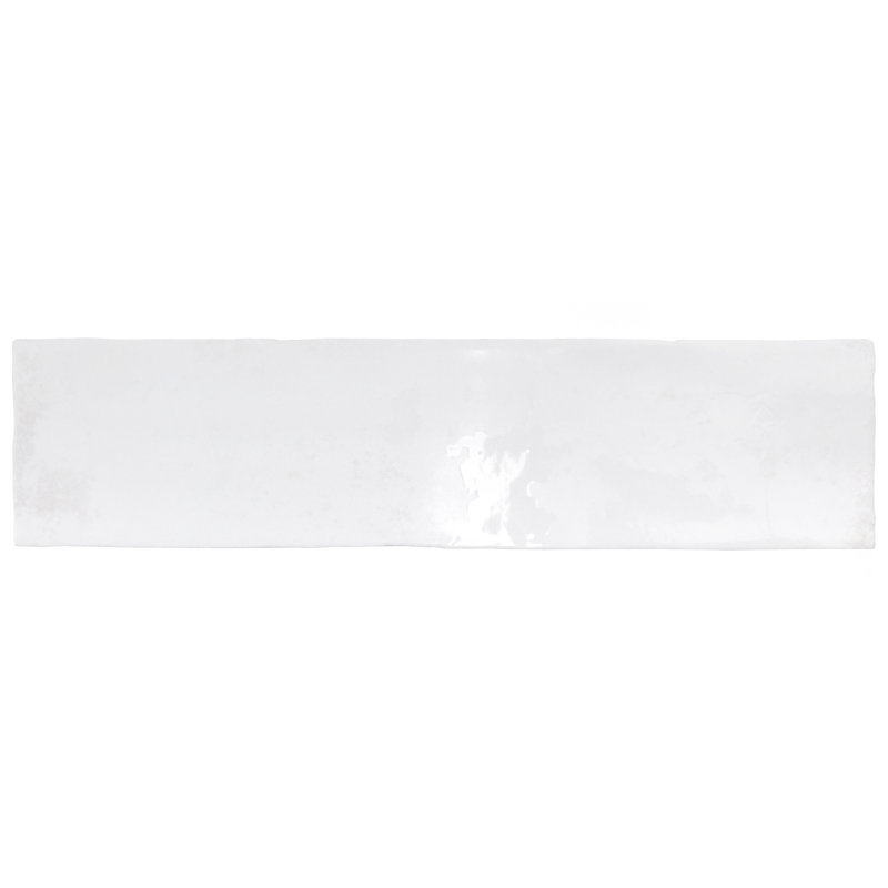 Biarritz 3" x 11.88" Straight Edge Ceramic Brick Look Subway Wall Tile, White