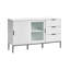 Glass Display Sideboard LEDUC White