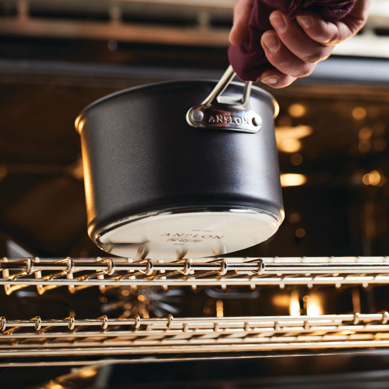 Anolon X Hybrid Cookware Nonstick Saucepan with Lid, 3-Quart