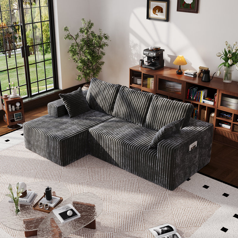 94"cloud Modular Sectional Couch Modern Minimalist Upholstered Couches, Comfort L Shaped Sofa For Living Room, Deep Seat Corner Couch, No Assembly Required