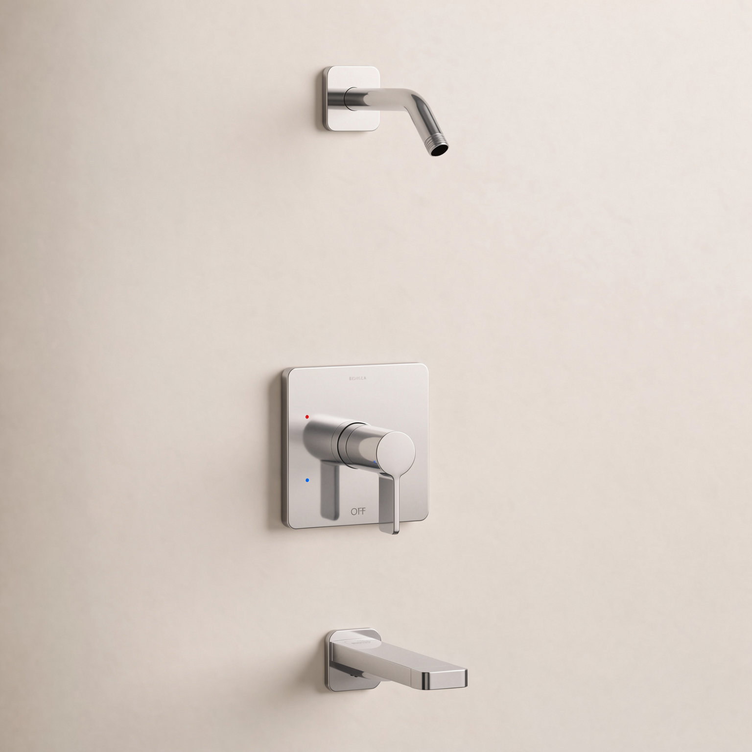 Parallel Bath and Shower Trim Set, Polished Chrome