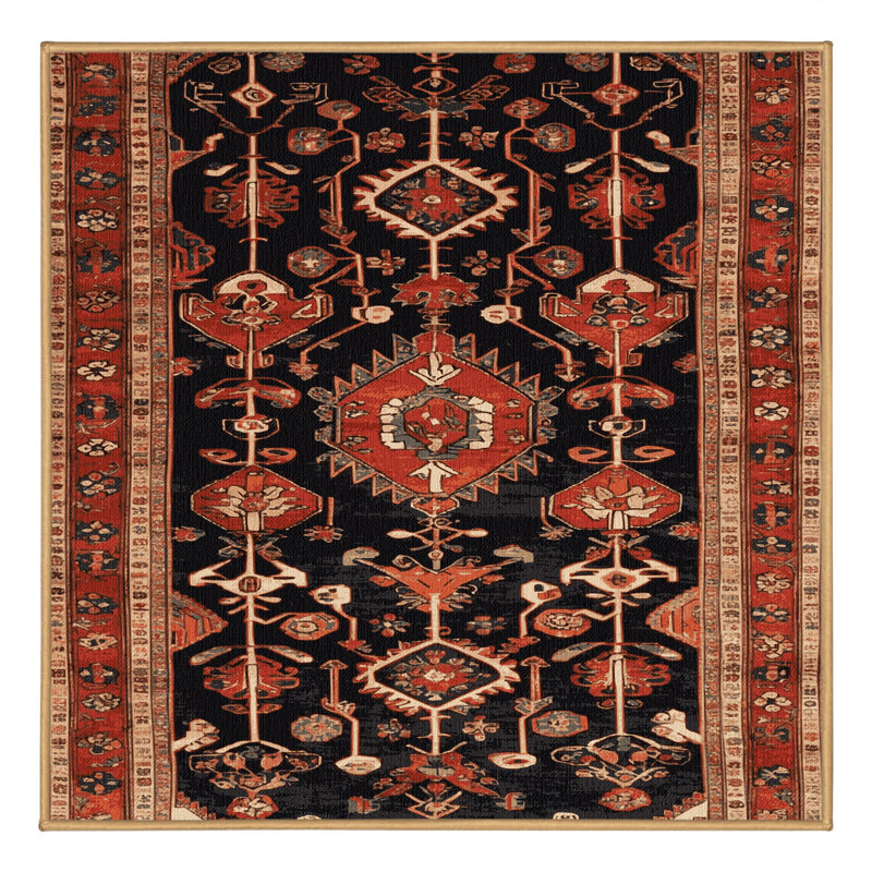 Machine Washable Turkish Brown Area Rug, Square 6'