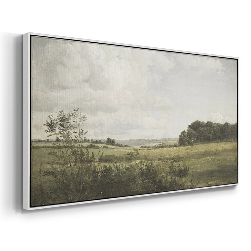 Série paysage - DCCDXVII - Toile tendue avec châssis tendue, prête à être accrochée, H 25 po x l 49 po, Blanc