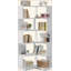 Bibliothèque de coin 64,96 "de haut à 6 niveaux en forme de L, bibliothèque industrielle autoportante avec panneau anti-chute, support de rangement en grain de bois robuste pour salon de chambre à coucher-1172168260