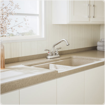 Robinet de lavabo / lavabo utilitaire chromé 4 ou 2 trous à 2 ou 3 trous, avec bec pivotant pivotant à 360 ° Centeret et tuyau de jardin à extrémité filetée, robinet de baignoire à évier avec ligne d'alimentation en eau