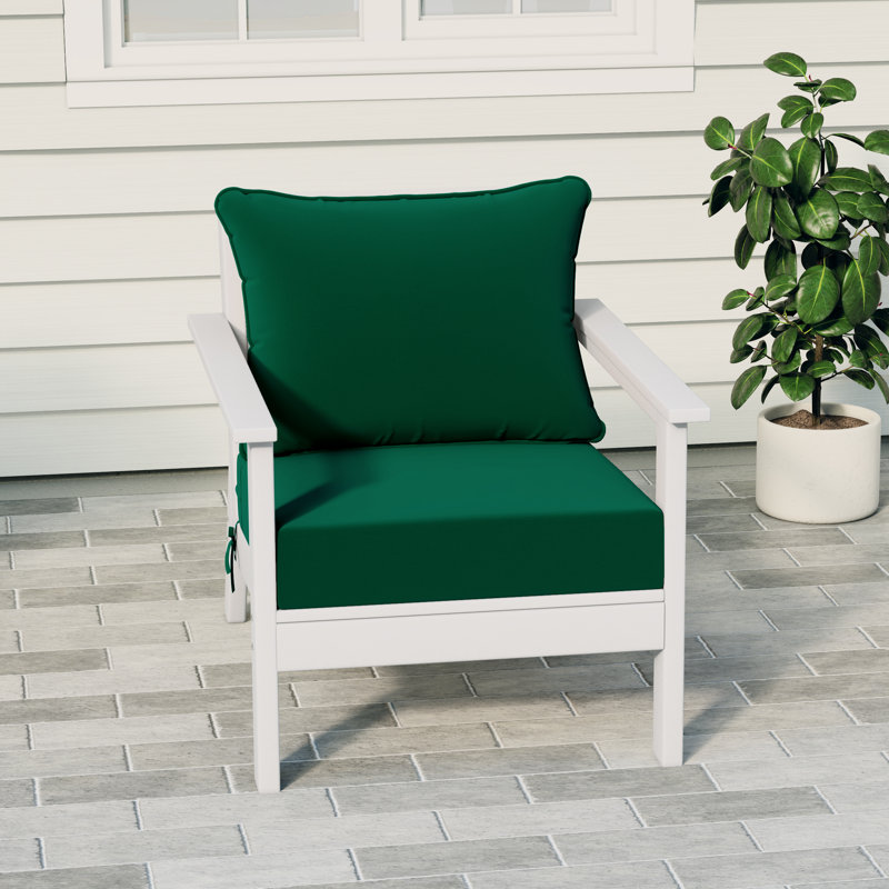 Chaise avec coussins Hydea, Vert, Blanc