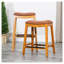 Tabouret de bar de 61 cm (24 po) avec siège en selle, revêtement en cuir reconstitué finition naturelle et structure en bois dur