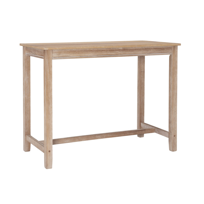 Bartonville Solid Wood Base Pub Table, 36" H x 47.25" L x 23.75" W, Distressed Brown