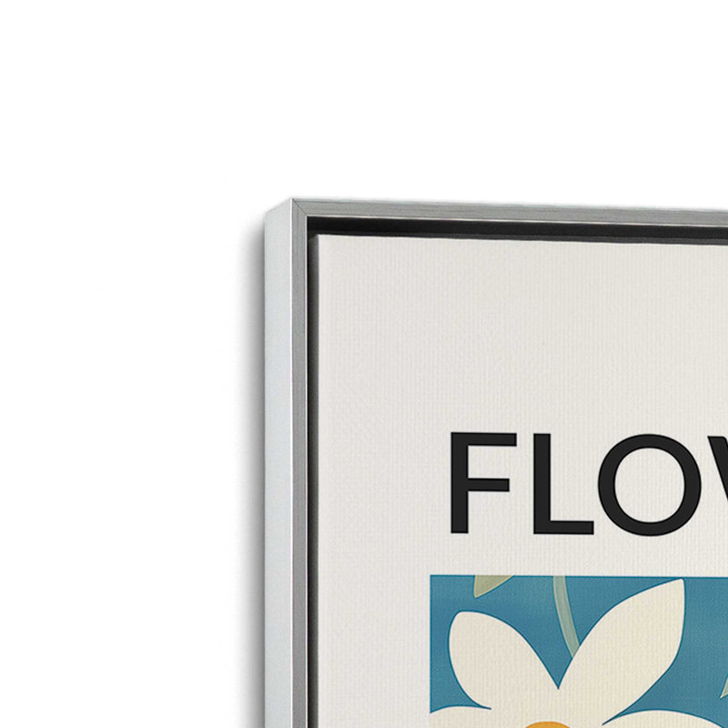Marché aux fleurs d'Athènes, Cadre flottant en chrome poli, H 36,75 po x l 24,75 po