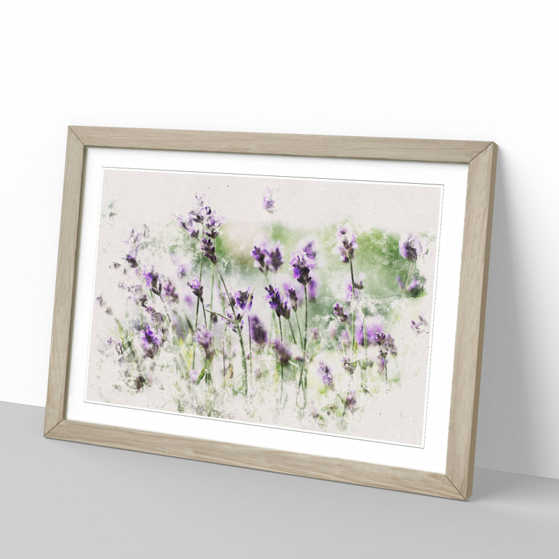 Lavender Vol.1 - Picture Frame Graphic Art, 36cm H x 48cm W x 2cm D, Oak Framed