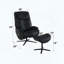 Fauteuil d'appoint pivotant en cuir fleur avec repose-pieds