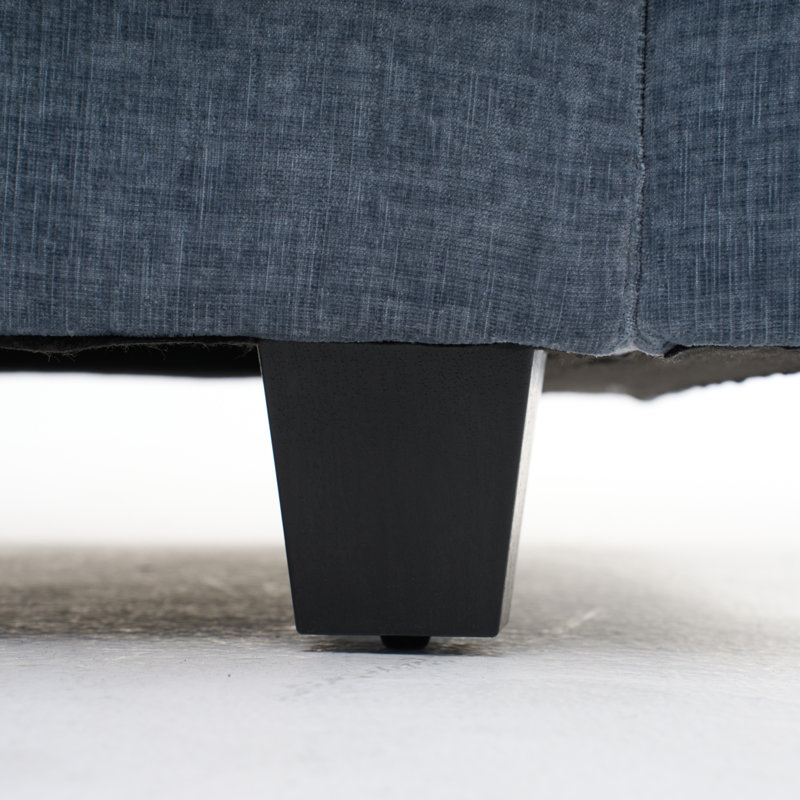 Canapé multifonctionnel en forme de L bleu avec repose-pieds de rangement, finition en chenille de qualité supérieure pour appartements modernes