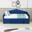 Twin Upholstered Daybed with Trundle, USB and 2 Side Pockets