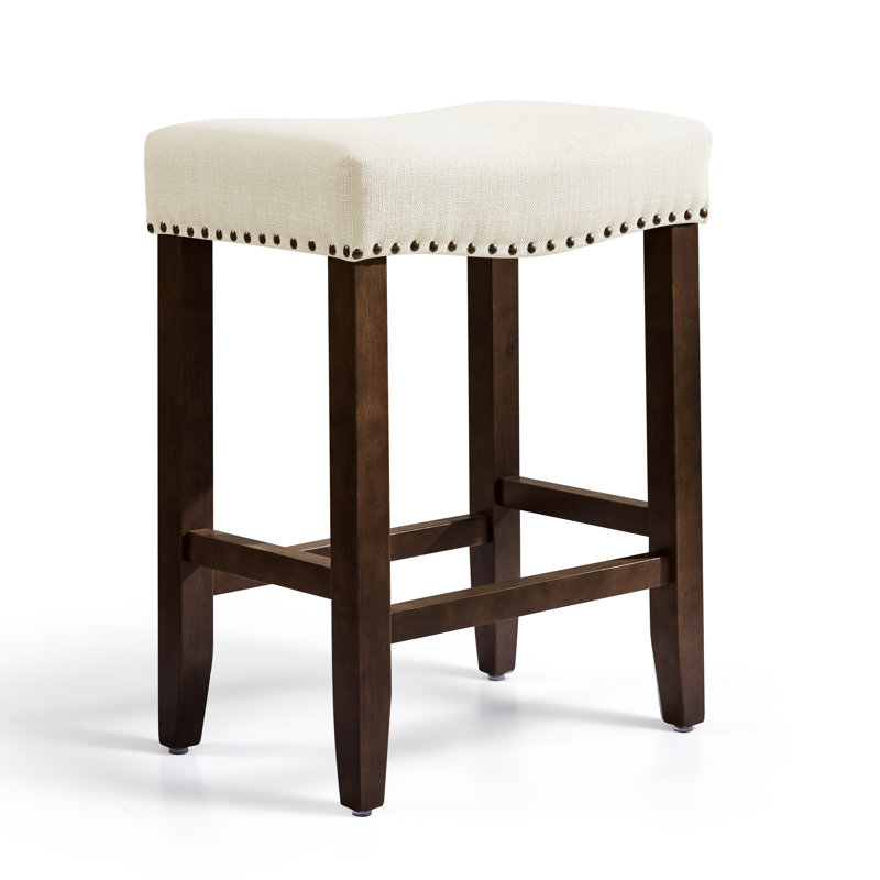 Tabouret de bar moderne avec siège en bois Jaeshon, Blanc, Tabouret de bar (siège d'une hauteur de 29,75 po), 1