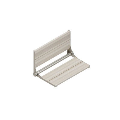 INVISIA SerenaSeat Pro Stainless, 26" Width, Light Stain, Brushed Stainless Frame