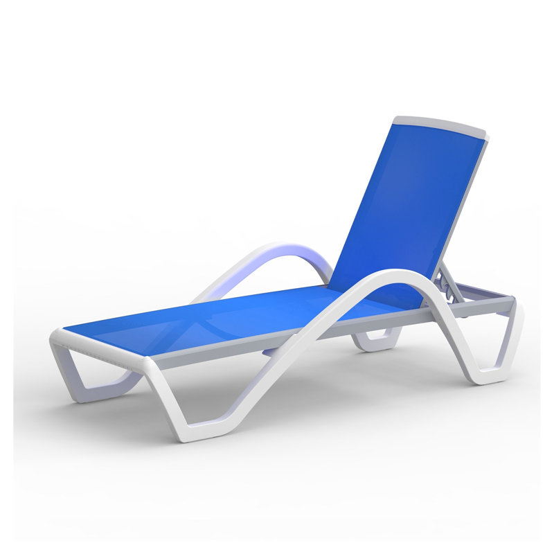 Modern Outdoor Aluminum Chaise Lounge with Adjustable Backrest, All-Weather Pool Lounger with Armrests & Wheels for Patio and Lawn