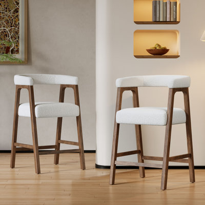 Tabouret de comptoir de style moderne Mid-Century avec dossier 26 po Elmcrest