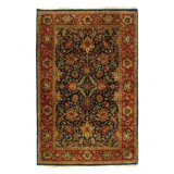 Canvello Navy Blue Fine Hand Knotted Agra Rug 4' X 6'3''