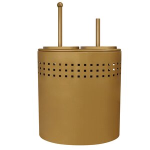 6.85" Metal Toilet Brush Set in Gold