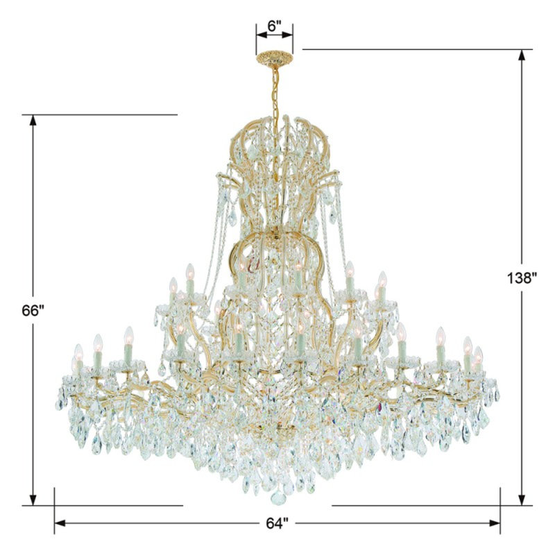Lustre suspendu en cristal Keijon Light Theresa, Fumée, Laiton brossé, 46" Width x 48" Height