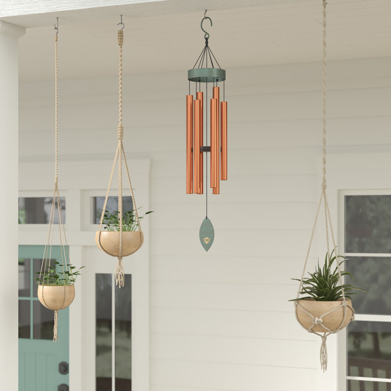 Carillon d'extérieur en acier et acier Patus Breeze de 40 po Acushnet avec détails décoratifs en plastique et crochet de suspension - bronze 