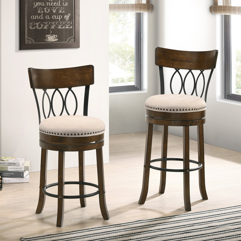 Tabouret pivotant H 39,75 po Ashritha, Tabouret de comptoir (siège d'une hauteur de 24 p, Blanc mer