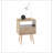 Rattan End Table With Drawer And Solid Wood Legs, Nightstand For Storage And Charging, Easy Assembly-1318840013