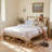 Modern Farmhouse Wood Platform Bed with Panel Headboard and Three-Zone Storage System, Queen, Pale Oak-1103158316-1103158305