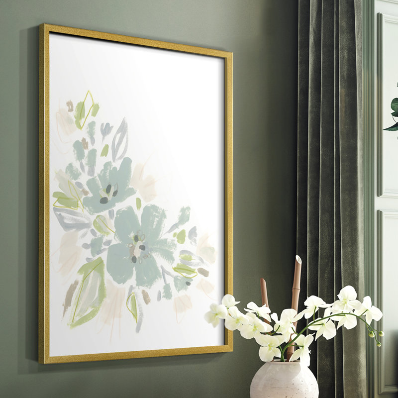 Seafoam Petals I Framed Print - Solid Wood