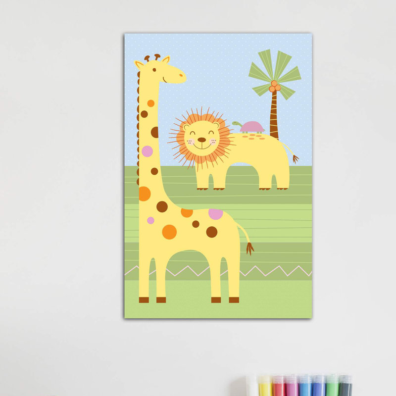 «Jungle Jamboree» par Nina Seven - reproduction d'art, Toile tendue, Pas de tapis, H 26 po x l 18 po x 1,5 po