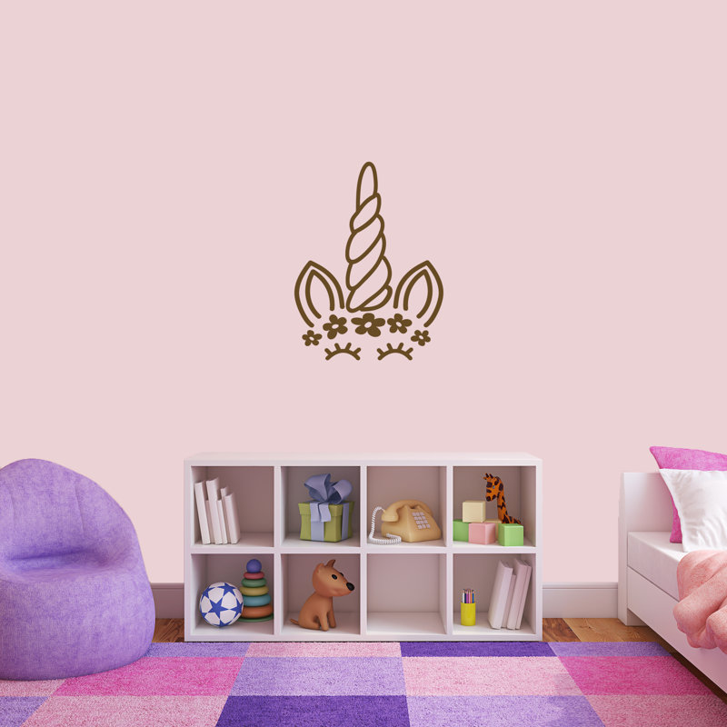 Adhésif décoratif silhouette de licorne, Chocolat