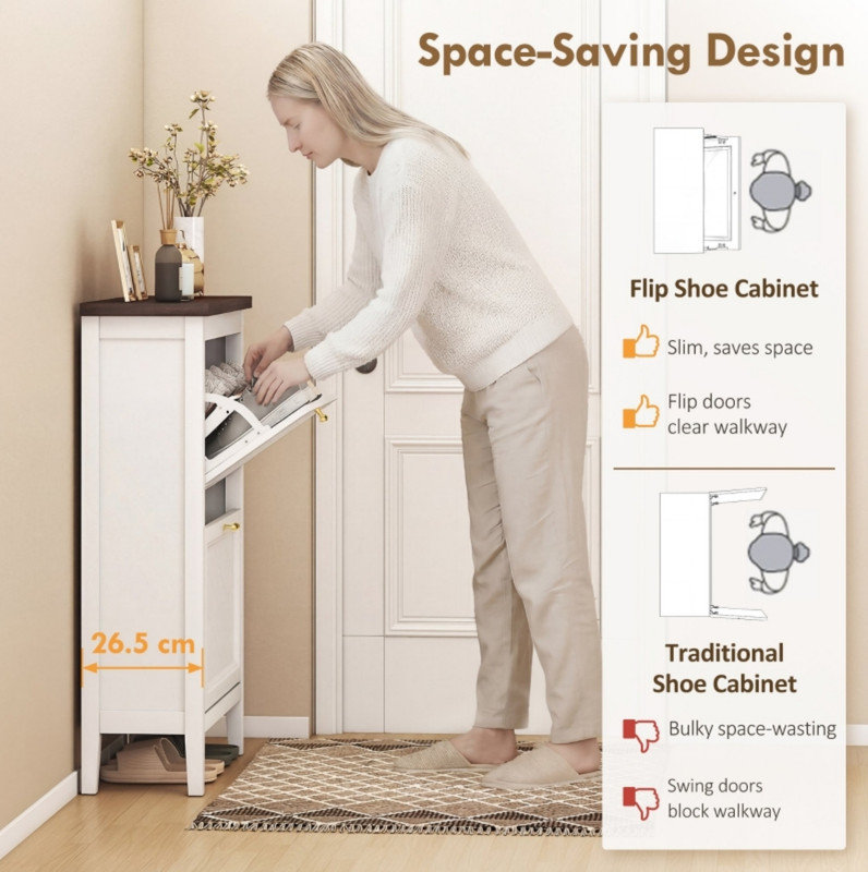 12 Pair Flip Down Shoe Storage