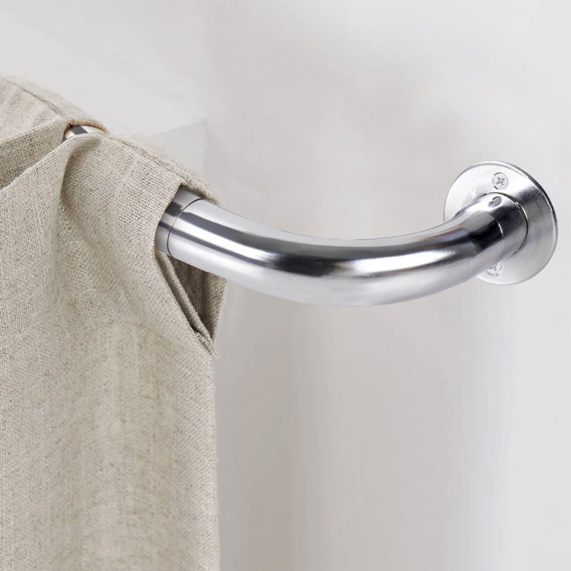 Blackout Adjustable Curtain Pole & Hardware Set, Chrome, 160-300cm
