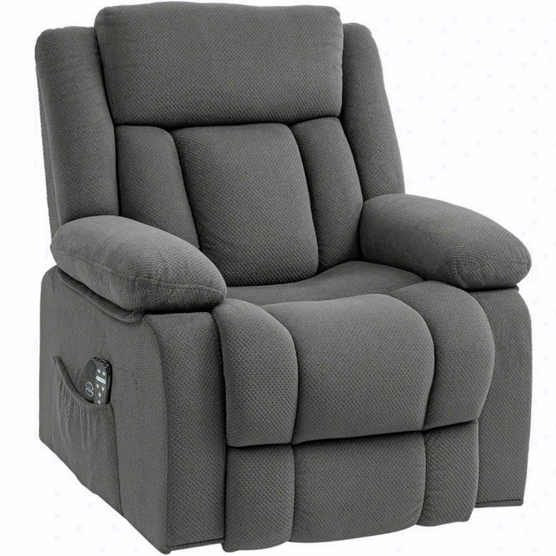 Fauteuil électrique avec poches latérales, avec fonction de levage électrique et fauteuil inclinable avec fonction de massage et de chaleur