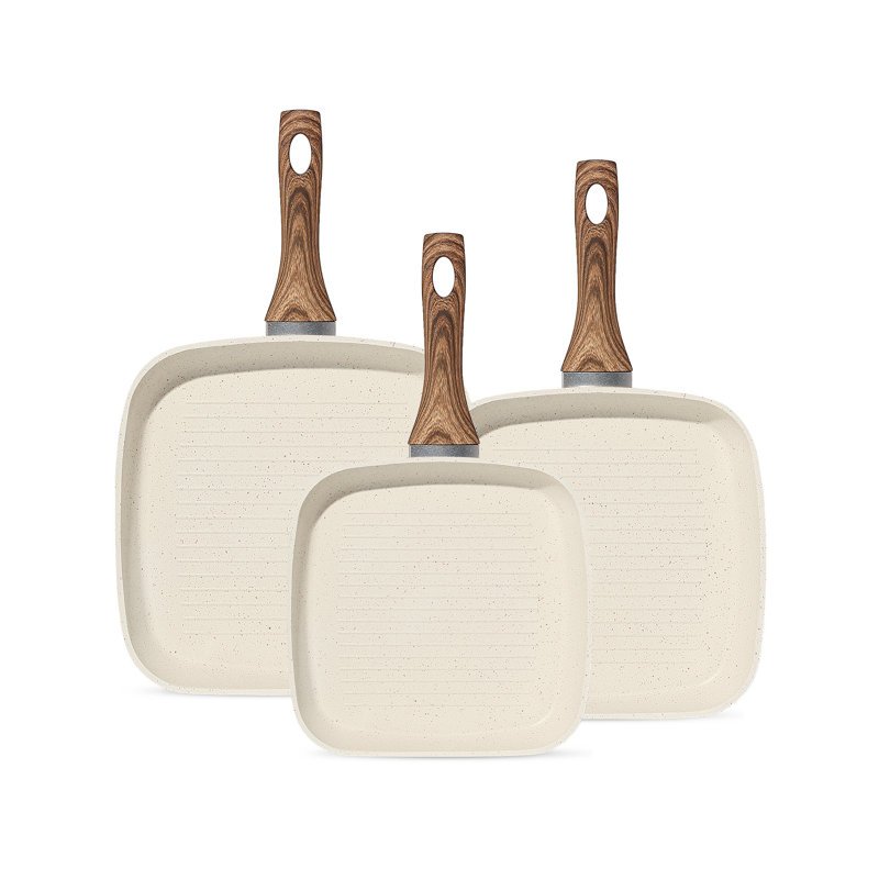 Ensemble de poêles à frire antiadhésives, Beige